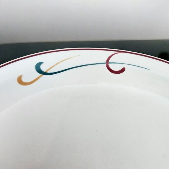 Vintage Homer Laughlin China Oval Restaurant Ware Platter Red/ Maroon Rim Set 4 - Picture 8 of 8